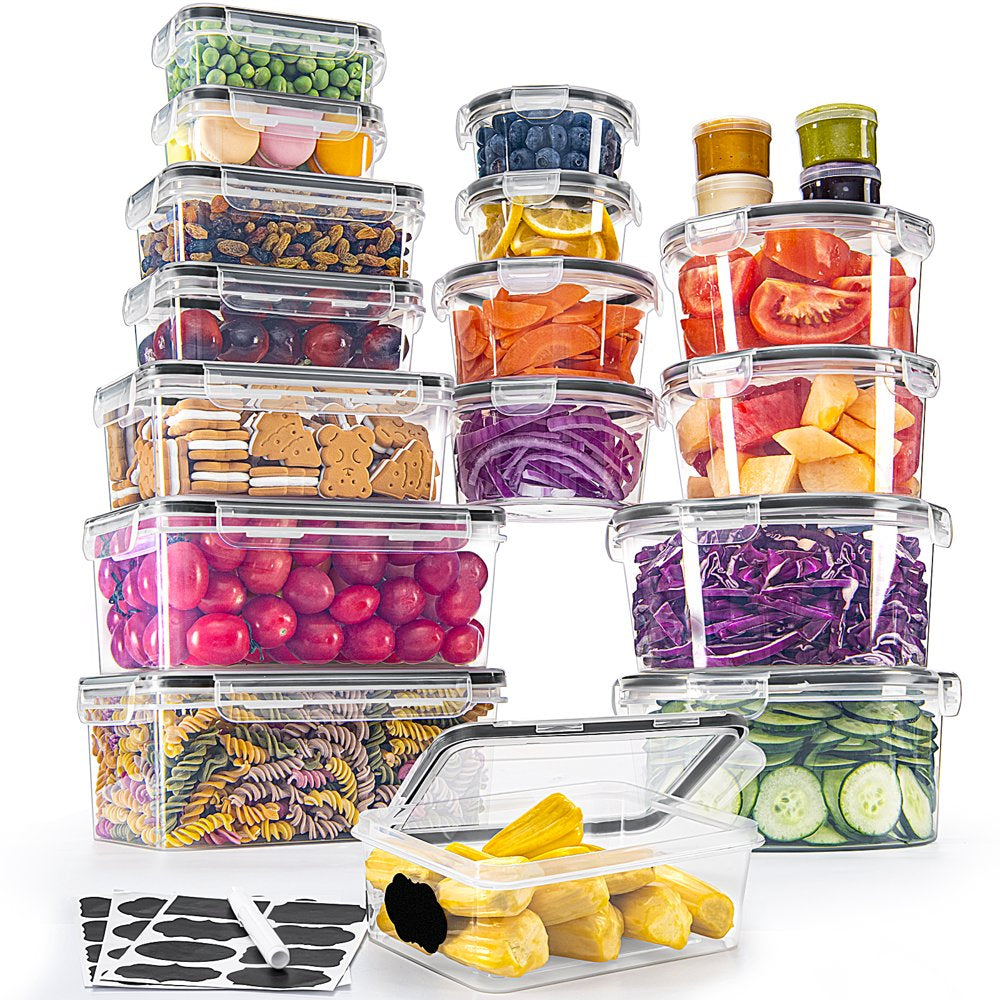 44 Pcs BPA Free Food Storage Containers with Upgraded Snap Locking Lids, Meal Prep Containers Set - Airtight Tupperware Lunch Containers, Microwave, Freezer and Dishwasher Safe